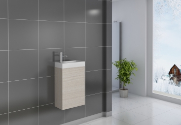 SAM® Gäste-WC Waschbecken 40 x 22 cm sonomaeiche Vega