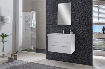 SAM® Badezimmer Set LUNIK 2tlg Spiegel weiß 80 cm