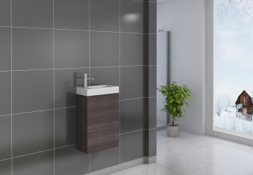 SAM® Gäste-WC Waschbecken 40 x 22 cm trüffeleiche Vega Auf Lager !