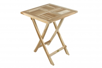 Balkontisch klappbar Teak 60 x 60 cm Terrassen Tisch SQUARE