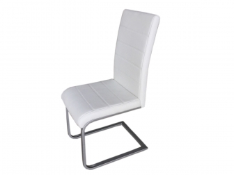SAM® Freischwinger Esszimmerstuhl in creme-weiß metallfarbene Beine JAN