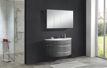 Badmöbel Set 2tlg Becken 120 cm grau Hochglanz DUBLIN FORTUNA Auf Lager !