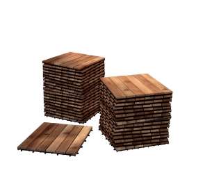 SAM® Holzfliesen Set 44 Stück = 4 m ² Akazie Modell 01