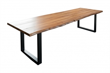  Esstisch Baumkante massiv Akazie natur 240 x 100 schwarz LIAM