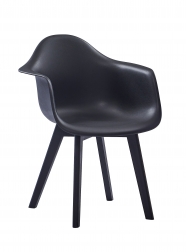 SAM® Schalenstuhl schwarz mit schwarzlackiertem Buchengestell LUIS