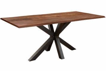 Esstisch Baumkante massiv Akazie nussbaum 200 x 100 schwarz SPYRO
