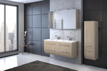 SAM® Badmöbelset Zesiro 4tlg - 120 cm Doppelwaschbecken Sonomaeiche Matt