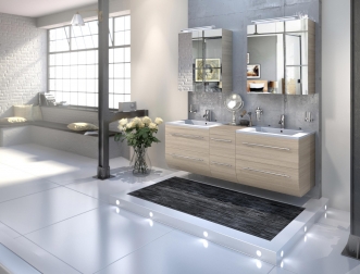 SAM® Badmöbelset Zesiro 3tlg Doppelwaschplatz 150 cm sonomaeiche