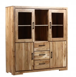 Highboard 140 x 45 x 150 cm Akazienholz naturfarben SARAH