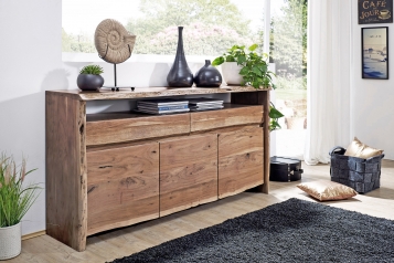 Sideboard 191 x 96 x 45 cm Akazienholz massiv naturfarben NILS II