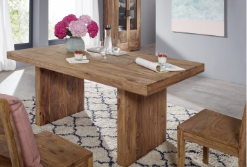 Esstisch massiv Akazie natur 178 x 90 Holzgestell NORA