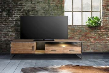 Lowboard TV-Board 175 x 50 x 40 cm Akazienholz stonefarben SYDNEY