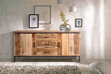 Sideboard Kommode 160 x 80 x 40 cm Mangoholz massiv ARTA
