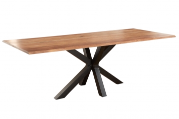 Esstisch Baumkante massiv Akazie natur 280 x 100 schwarz SPYRO