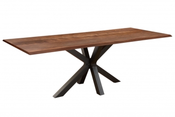 Esstisch Baumkante massiv Akazie nussbaum 280 x 100 schwarz SPYRO