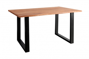 Baumkante Esstisch Indisches Rosenholz teakfarben  120x80 schwarz MAREK