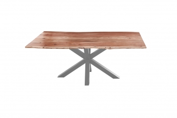 Esstisch Baumkante massiv Akazie natur 300 x 100 silber FELINA