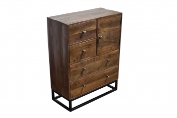 Sideboard Kommode Akazie 65x30x90 cm nussbaumfarben Nagar II