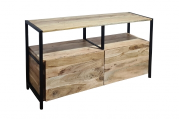 Sideboard Kommode Akazie 110x35x65 cm naturfarben Nagar III