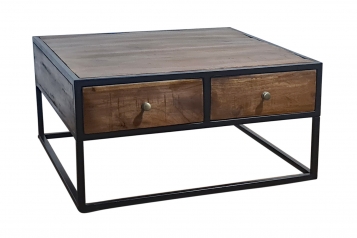 Couchtisch Akazie massiv 80x80x40 cm nussbaumfarben Nagar II
