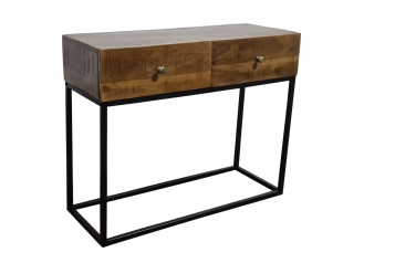 Konsolentisch Flurtisch Akazie massiv 90x35x75 cm nussbaumfarben Nagar I