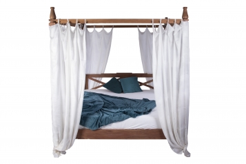 Himmelbett 160x200 cm Massivholzbett Akazie stone Holly