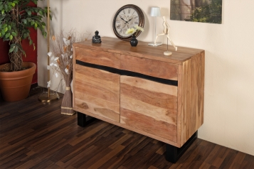 Sideboard Baumkante 120 x 70 cm Akazienholz massiv naturfarben Kyoto I