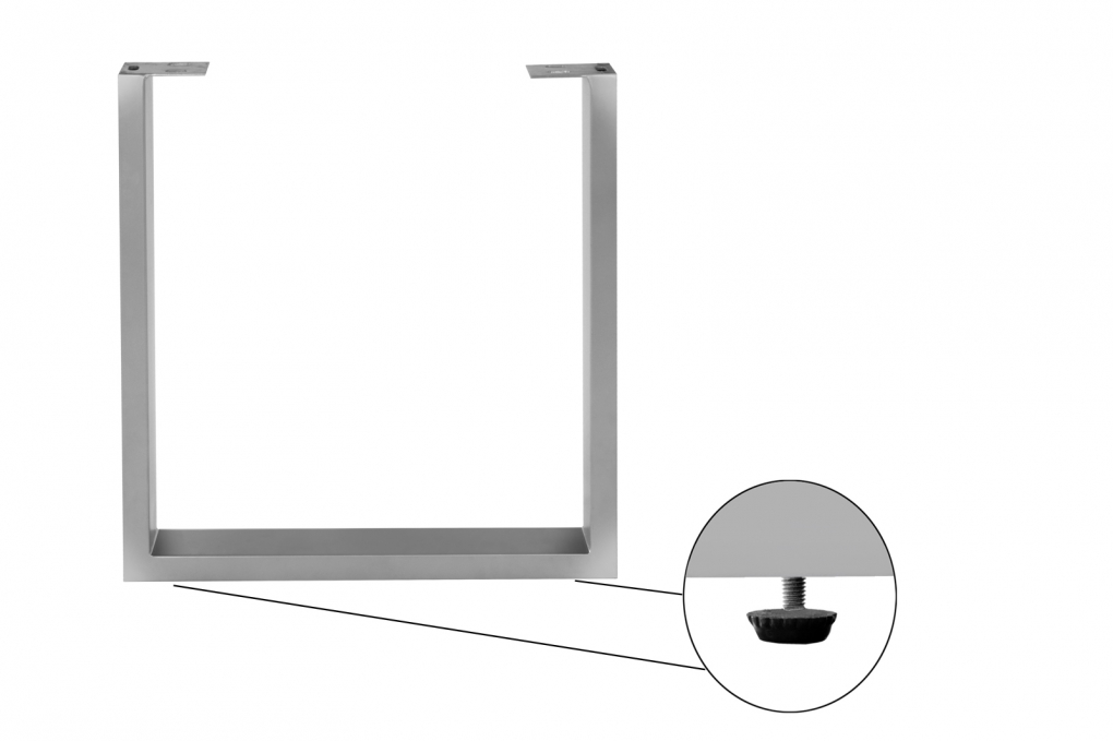 Esstisch Baumkante massiv Akazie Nussbaum 140 x 80 U-Gestell silber CALI itemprop=