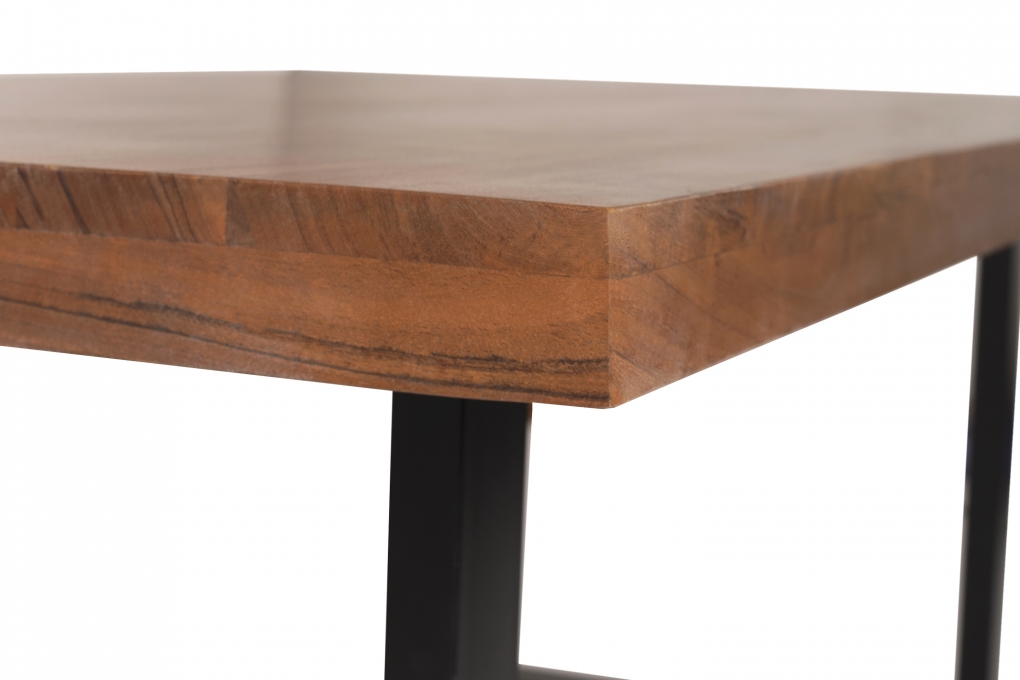 Esstisch Akazie Nussbaum 240 x 100 cm massiv gerade Tischkanten U-Gestell schwarz RIO itemprop=