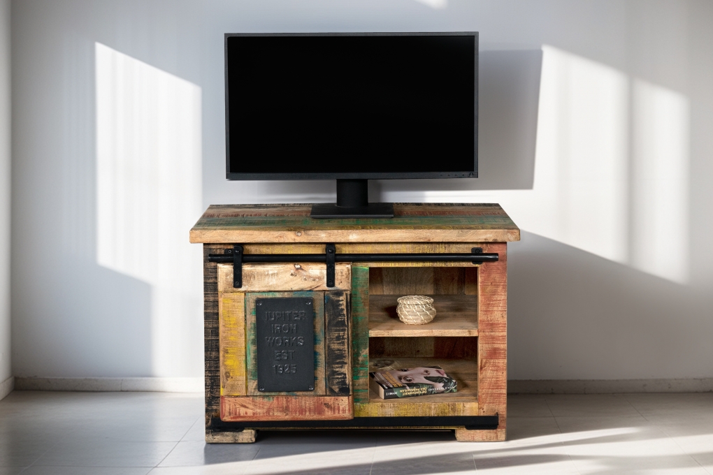 Lowboard TV-Board Truhenschrank Mango massiv vielfarbig 75 x 47 x 50 cm LIBRO itemprop=