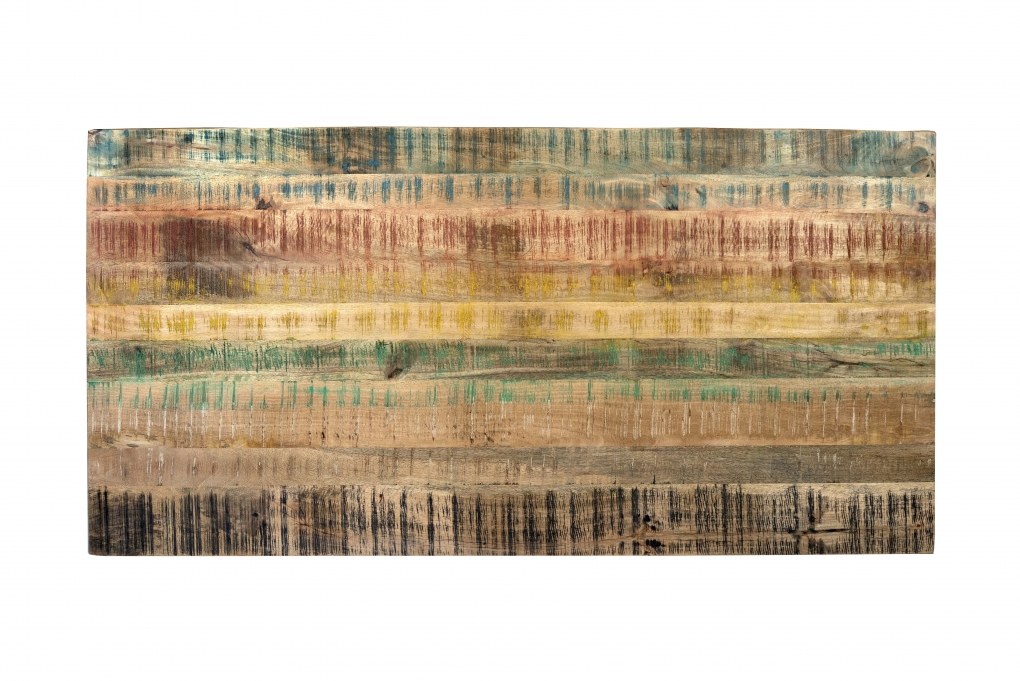 Esstisch 160 x 85 cm Mango massiv vielfarbig gerade Kanten X-Gestell Schwarz LIBRO itemprop=