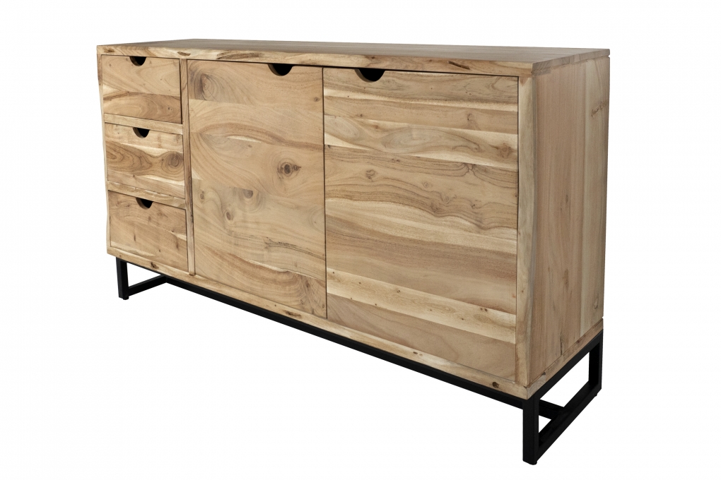 Sideboard Kommode Akazienholz naturfarben massiv 145 x 80 cm Sukhothai itemprop=