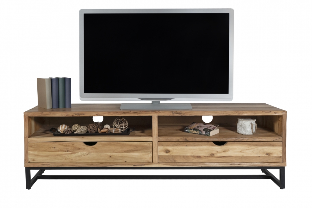 Lowboard Kommode TV-Board Akazienholz naturfarben massiv 160 x 50 cm Sukhothai itemprop=