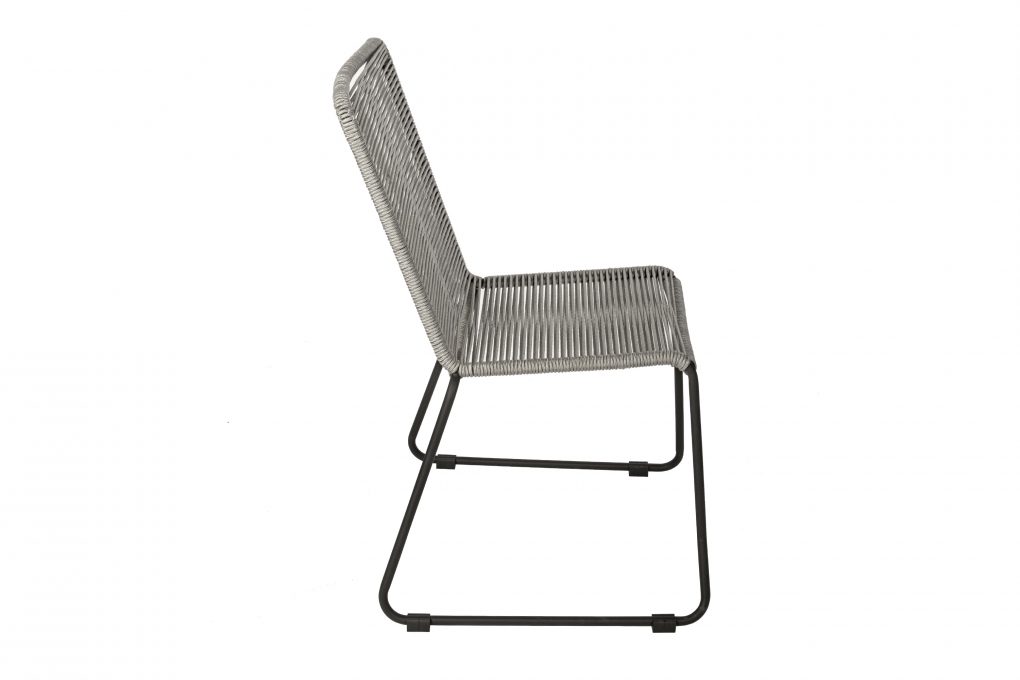 Gartensessel Gartenstuhl Outdoor-Seilstuhl mit Eisengestell in schwarz ISRA itemprop=