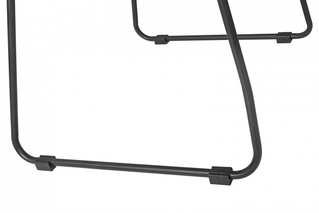 Gartenstuhl Outdoor-Seilstuhl Farbe Grau mit Eisen-Gestell in schwarz ISRA (2er Set) itemprop=