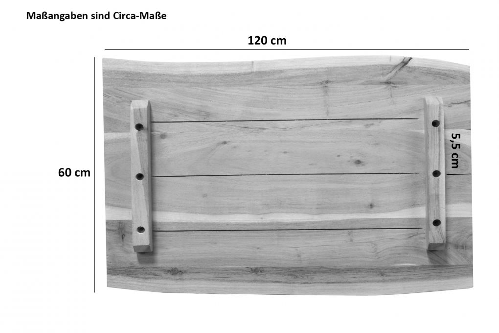 Tischplatte Baumkante Akazie Nuss 120 x 60 cm CURT itemprop=
