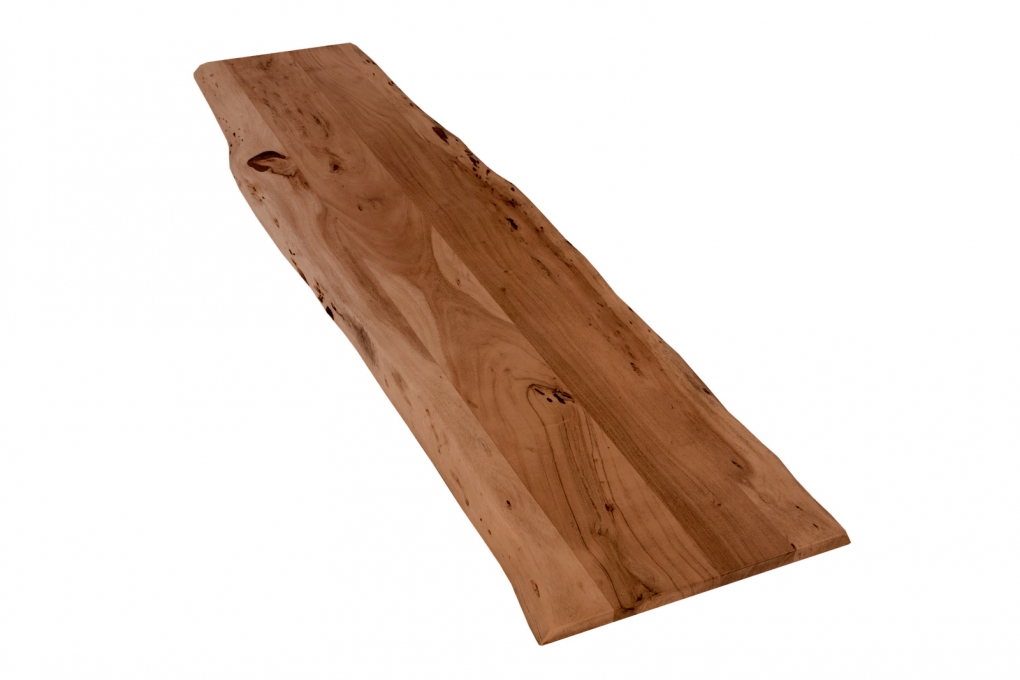  Tischplatte Baumkante Akazie Nuss 160 x 40 cm CURTIS itemprop=