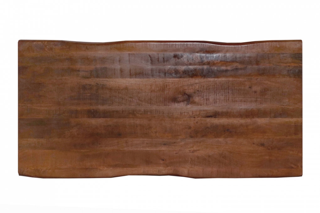 Esstisch Baumkante massiv Mango honigfarben 180 x 90 U-Gestell schwarz CALI itemprop=