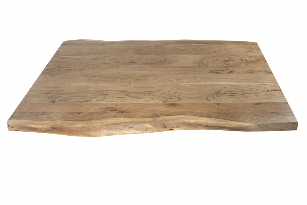 Esstisch Baumkante massiv Akazie Natur 180 x 90 Spider-Gestell silber TIM itemprop=