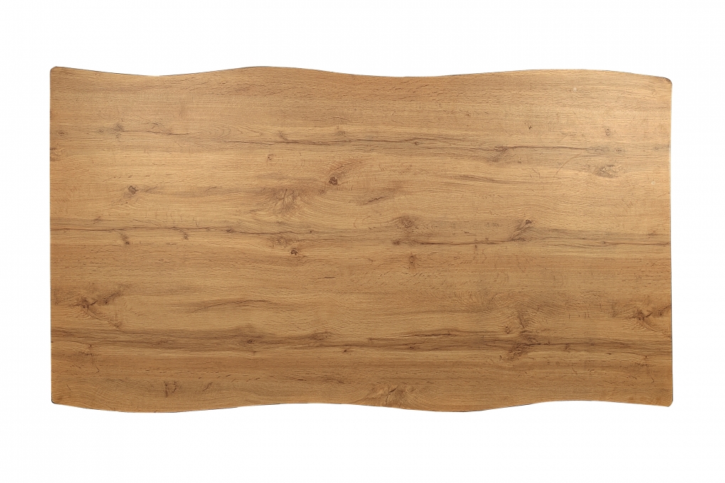 Esstisch Baumkante Holz Nussbaum-Optik 120 x 80 Spider-Gestell schwarz JOSY itemprop=