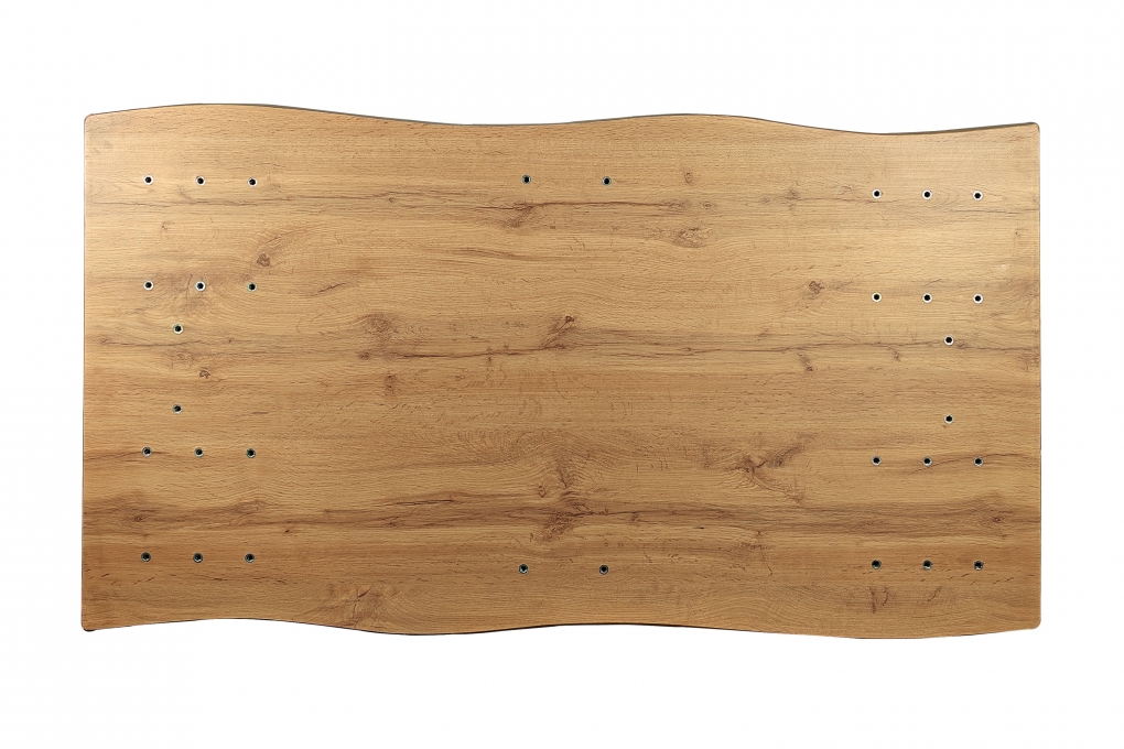 Esstisch Baumkante Holz Nussbaum-Optik 120 x 80 Spider-Gestell schwarz JOSY itemprop=