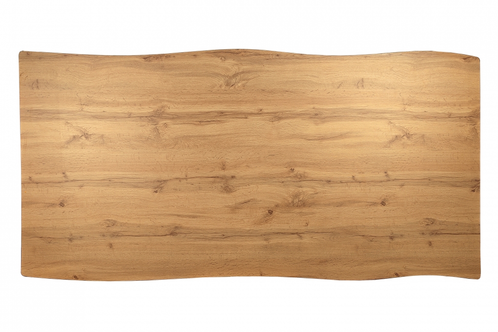 Esstisch Baumkante Holz Nussbaum-Optik 180 x 90 Spider-Gestell schwarz JOSY itemprop=