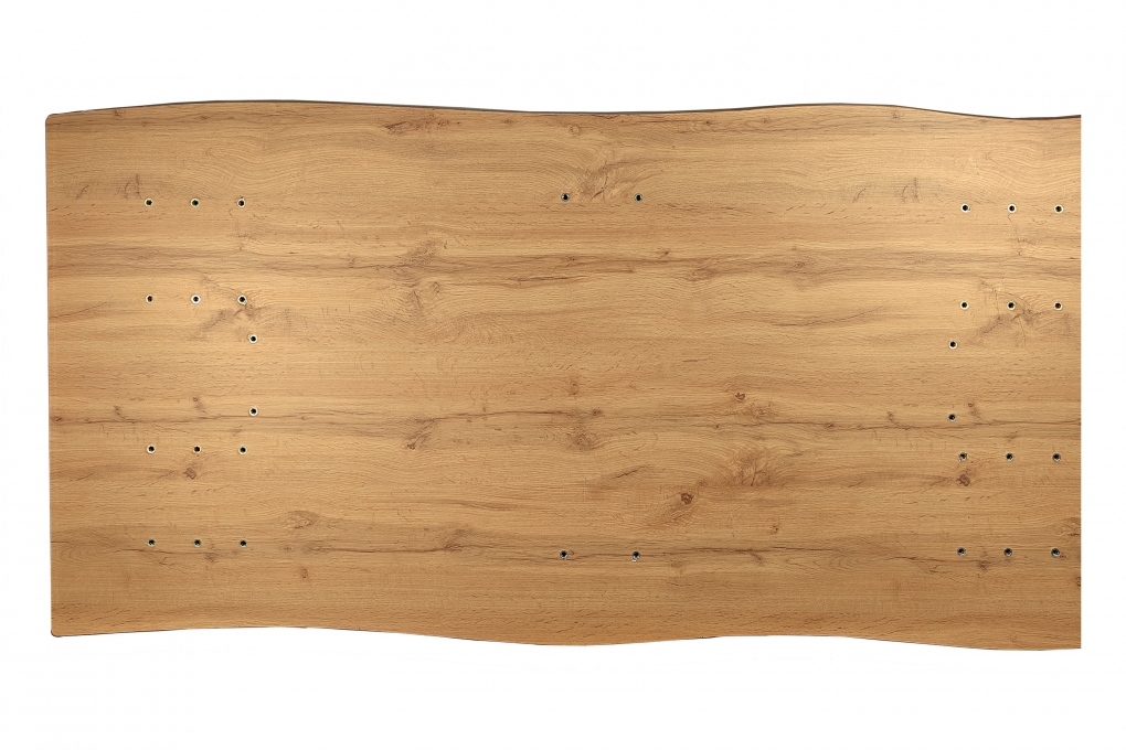 Esstisch Baumkante Holz Nussbaum-Optik 180 x 90 Spider-Gestell schwarz JOSY itemprop=