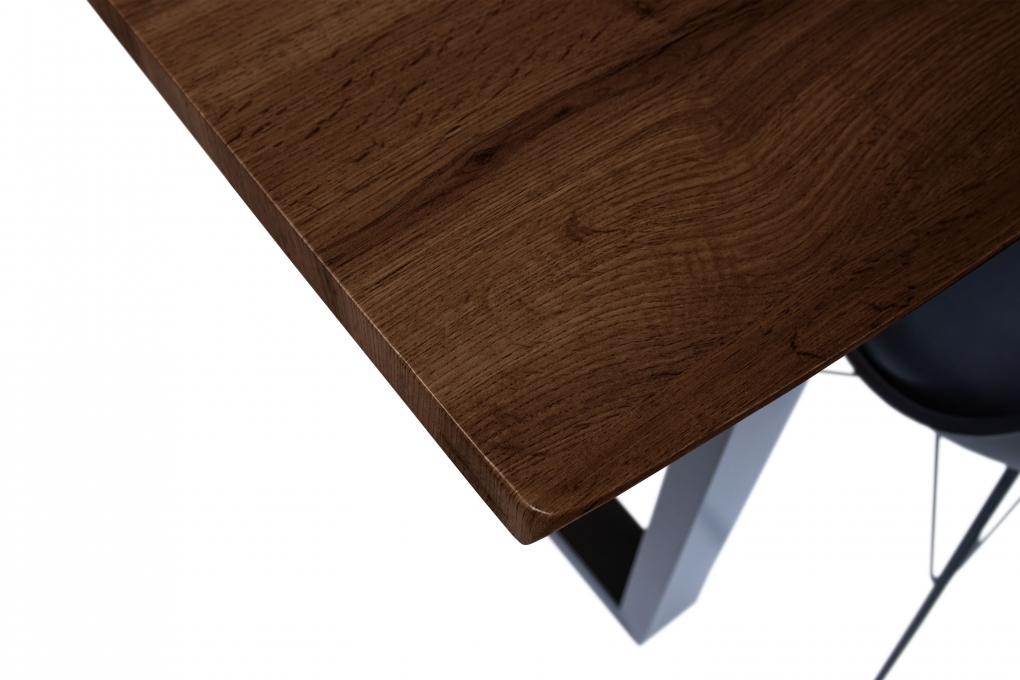 Esstisch Baumkante Holz-Optik Nussbaum 160 x 85 U-Gestell schwarz JOSY itemprop=