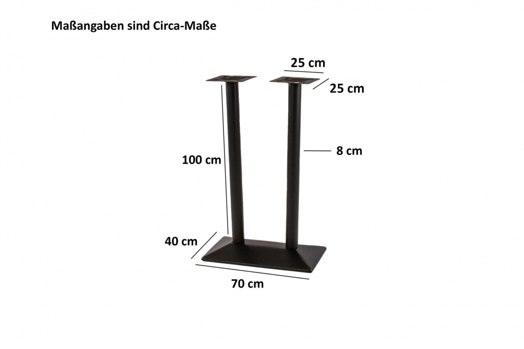 Tischgestell Bistrotische & Esstische Standfuß Doppelsäule Hoch 40x70x110 cm schwarz itemprop=