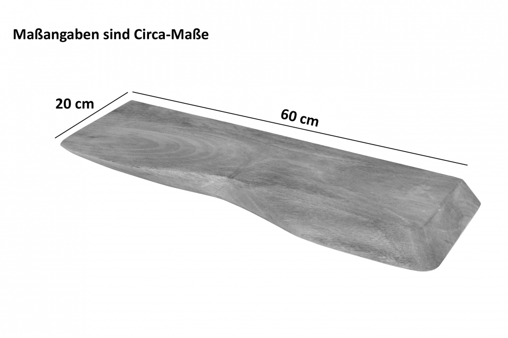 Steckboard mit Baumkante Wandregal Mango massiv natur lackiert 60 x 20 cm LIORA itemprop=