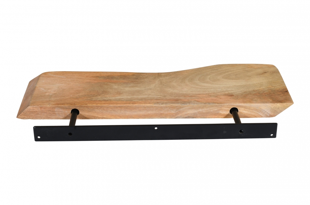 Steckboard mit Baumkante Wandregal Mango massiv natur lackiert 60 x 20 cm LIORA itemprop=