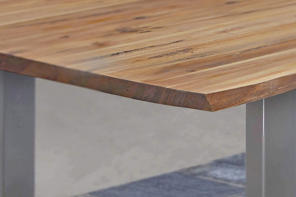 Esstisch Baumkante Massiv Akazie eichefarben 280x100 silber NOAH itemprop=