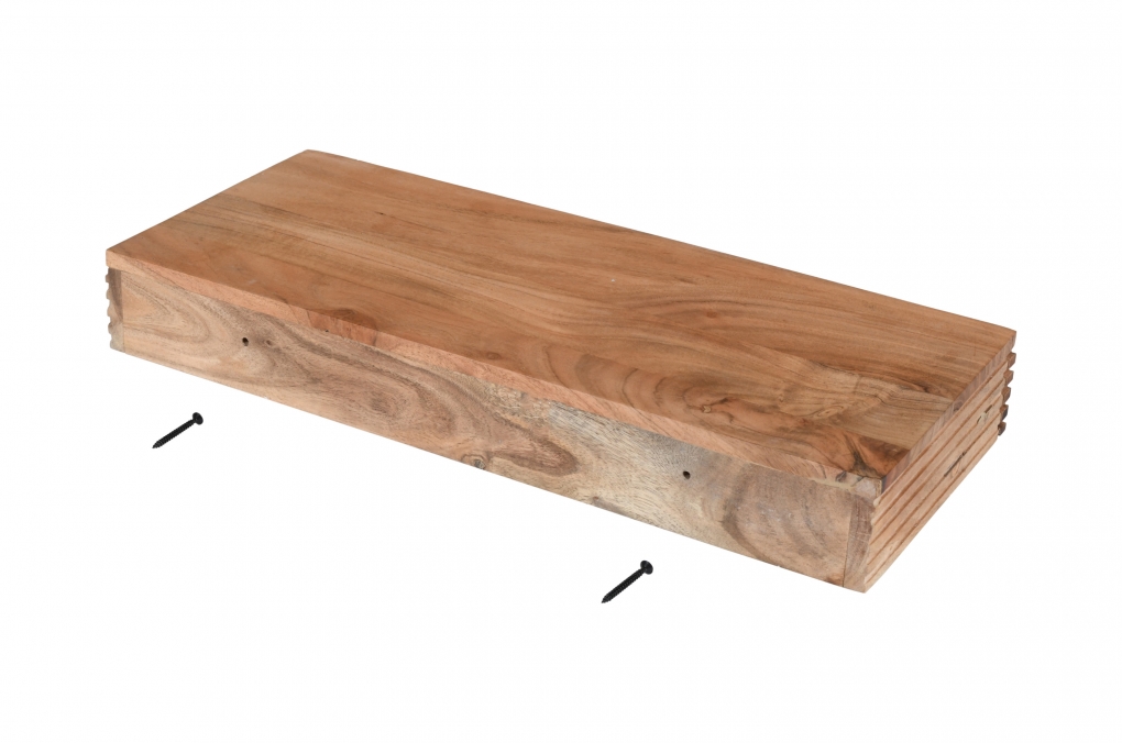 Steckboard mit Baumkante Schubladenregal Akazie massiv natur gerillt 60 x 25 x 8 cm LEONA itemprop=