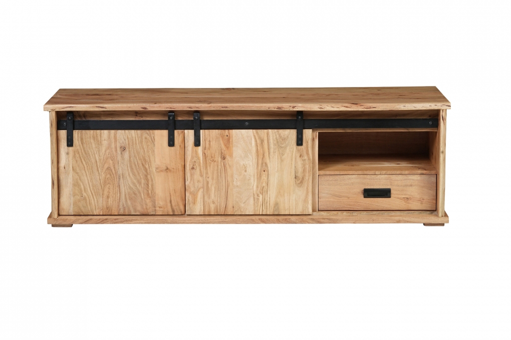 Lowboard Baumkante 160 x 45 x 50 cm Akazienholz massiv naturfarben LIAN III itemprop=